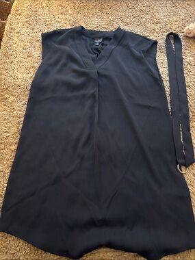 Worthington Sleeveless V-Neck Black Dress with Removable Belt - Size M